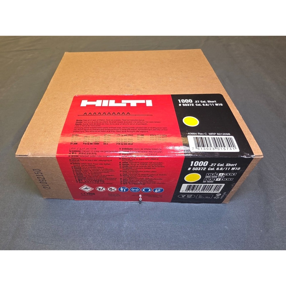Hilti .27 Cal Short Yellow Power Loads 1000 Count #50372 Powder Tool Loads